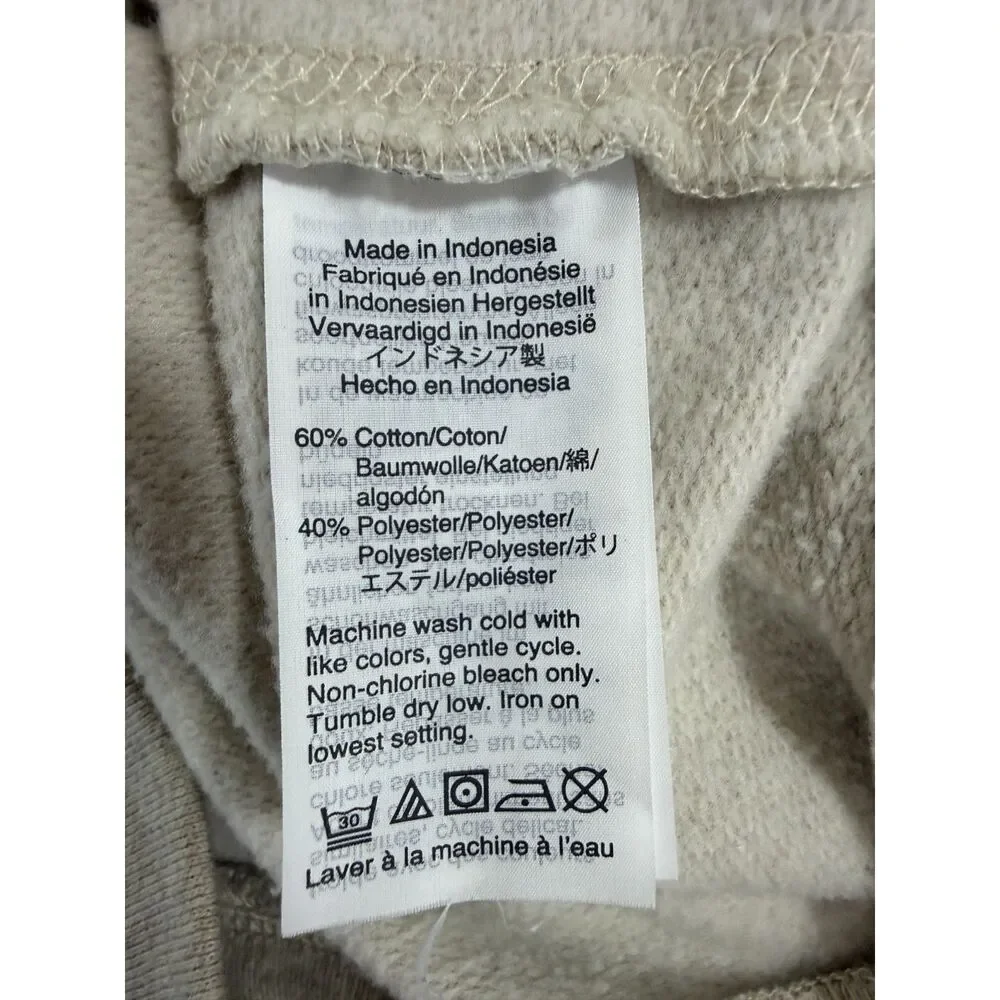 J.Crew Authentic Fleece Men's Large Oatmeal Henley Hoodie Pullover